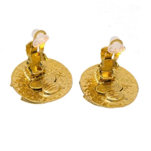 Chanel Button Earrings Gold Clip-On - Picture 2 of 4